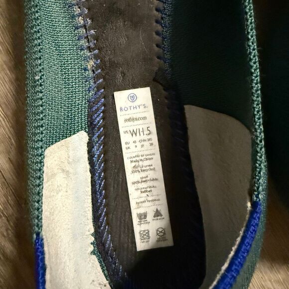 Rothys The Flat Retired Women US 11.5 Green Blue Luxury Ballet Flats - Picture 7 of 7
